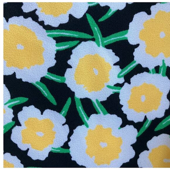 New Diane Von Furstenberg Yellow Black White Poppy Mini Shift Dress Size 14 - Picture 8 of 8